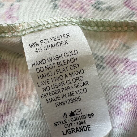 Culture Code Light Green Floral Ruffle Accent Baby Doll Mini Dress Size Large - Picture 12 of 12